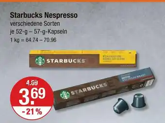 V Markt Starbucks nespresso Angebot