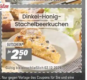 Höffner Dinkel-honig-stachelbeerkuchen Angebot