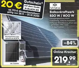Netto Marken-Discount Veska balkonkraftwerk 830 w / 800 w Angebot