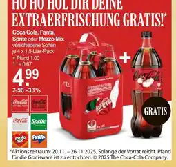 V Markt Coca cola, fanta, sprite oder mezzomix Angebot