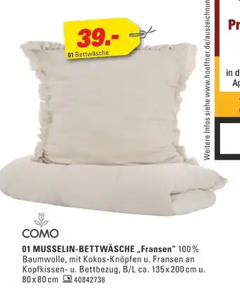 Höffner Como musselin-bettwäsche fransen Angebot
