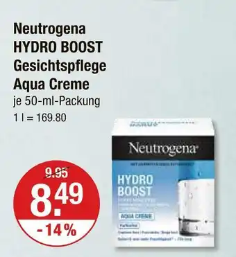 V Markt Neutrogena hydro boost gesichtspflege aqua creme Angebot