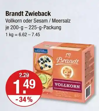 V Markt Brandt zwieback vollkorn Angebot