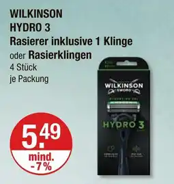 V Markt Wilkinson hydro 3 rasierer inklusive 1 klinge Angebot