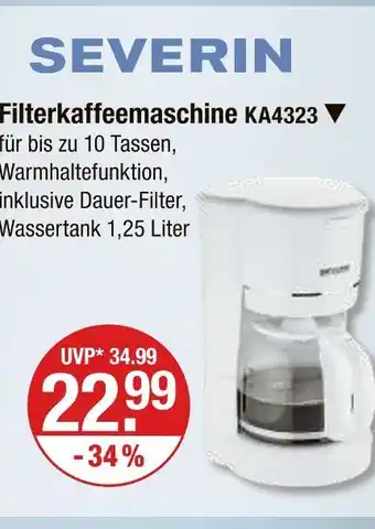 V Markt Severin filterkaffeemaschine ka4323 Angebot
