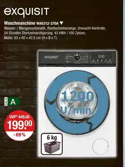 V Markt Exquisit waschmaschine wa6312-370a Angebot