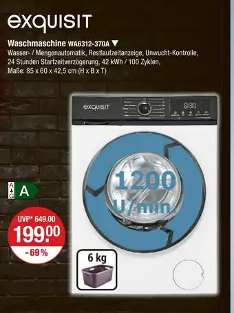 V Markt Exquisit waschmaschine wa6312-370a Angebot