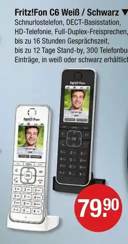 V Markt Fritz!fon c6 weiß / schwarz Angebot