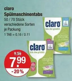 V Markt Claro spülmaschinentabs Angebot
