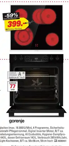 Höffner Gorenje einbau-herdset „redpepperset scb“ bcs6737e06bg / ecd634x Angebot