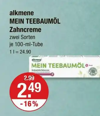 V Markt Alkmene mein teebaumöl zahncreme Angebot