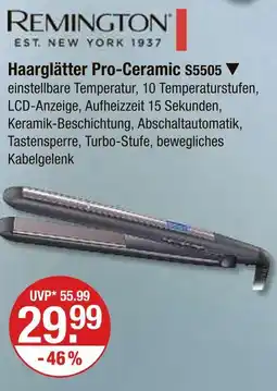 V Markt Remington haarglätter pro-ceramic s5505 Angebot