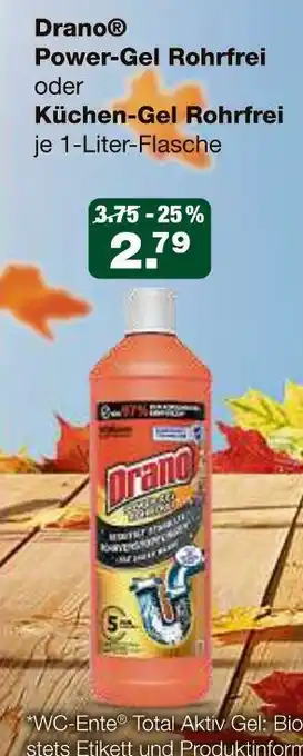 V Markt Drano power-gel rohrfrei Angebot