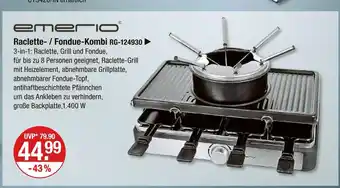 V Markt Emerio raclette- / fondue-kombi rg-124930 Angebot