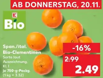 Kaufland K-bio span./ital. bio-clementinen Angebot