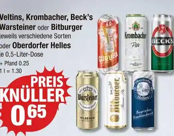 V Markt Veltins, krombacher, beck’s warsteiner oder bitburger Angebot