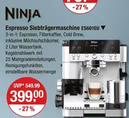 V Markt Ninja espresso siebträgermaschine es601eu Angebot