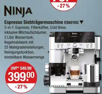 V Markt Ninja espresso siebträgermaschine es601eu Angebot