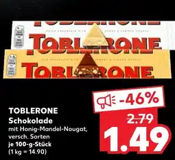 Kaufland Toblerone schokolade mit honig-mandel-nougat Angebot