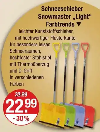 V Markt Schneeschieber snowmaster 'light' Angebot