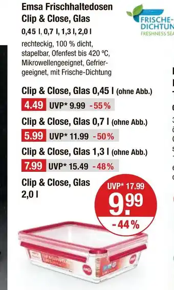 V Markt Emsa clip & close, glas Angebot