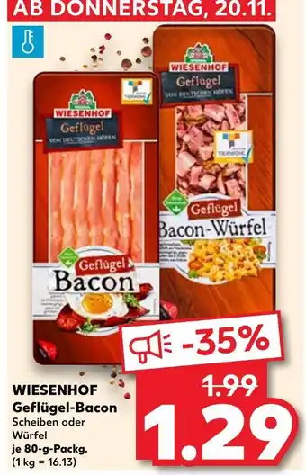 Kaufland Wiesenhof geflügel-bacon scheiben Angebot