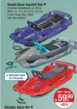V Markt Double racer kunststoff bob Angebot