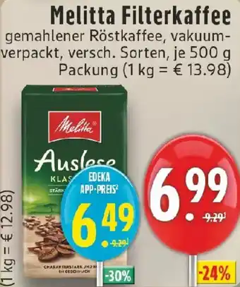 Edeka Melitta Filterkaffee Angebot