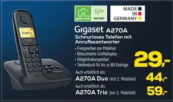 Euronics Gigaset A270A Schnurloses Telefon mit Anrufbeantworter Angebot