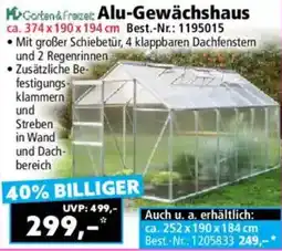 Norma Garten & Freizeit Alu-Gewächshaus Angebot