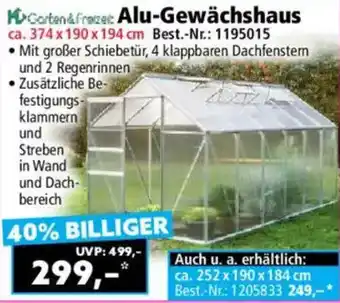 Norma Garten & Freizeit Alu-Gewächshaus Angebot