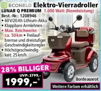 ECONELO Elektro-Vierradroller LUNAR Q PREMIUM
