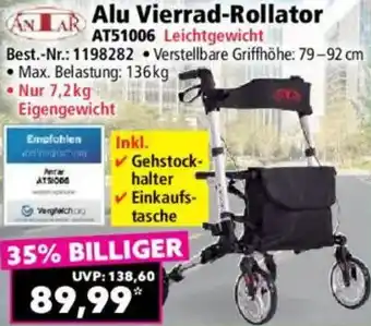 ANTAR Alu Vierrad-Rollator AT51006