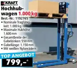 Norma KRAFT WERKZEUGE Hochhubwagen 1.000 kg Angebot