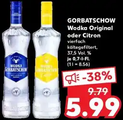 Kaufland GORBATSCHOW Wodka Original oder Citron Angebot