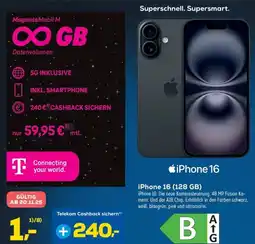 Euronics iPhone 16 (128 GB) + MagentaMobil M Angebot