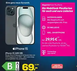 Euronics iPhone 15 (128 GB) + MagentaMobil Pluskarte Angebot