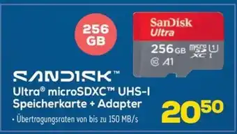 Euronics SanDisk Ultra microSDXC UHS-I Speicherkarte + Adapter Angebot