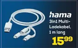 Euronics hama 3in1 Multi- Ladekabel, 1 m lang Angebot