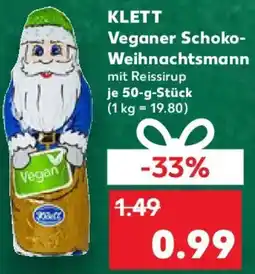 Kaufland KLETT Veganer Schoko Weihnachtsmann Angebot