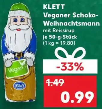 Kaufland KLETT Veganer Schoko Weihnachtsmann Angebot
