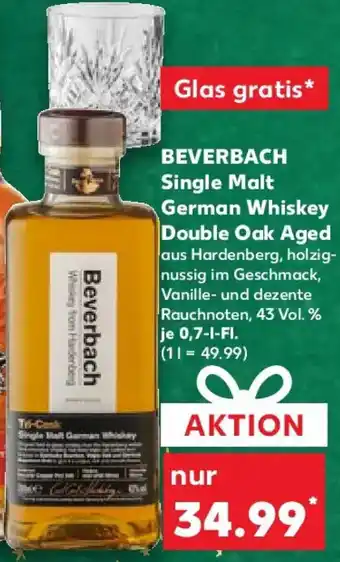 Kaufland BEVERBACH Single Malt German Whiskey Double Oak Aged Angebot