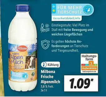 Lidl Milbona Frische Alpenmilch Angebot