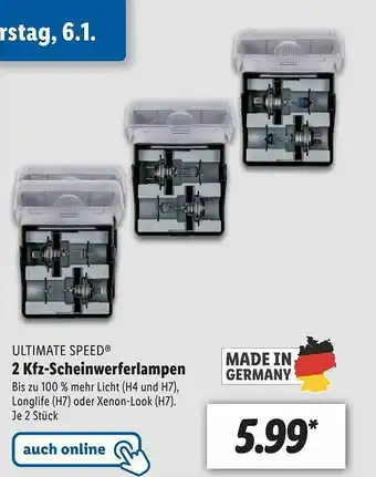 Lidl Ultimate Speed 2 Kfz-scheinwerferlampen Angebot