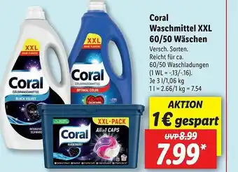 Lidl Coral Waschmittel XXL 60-50 Wäschen Angebot