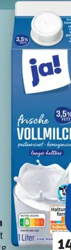REWE ja! Frische Vollmilch Angebot