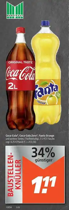 Marktkauf Coca-cola, Coca-cola Zero, Fanta Orange Angebot