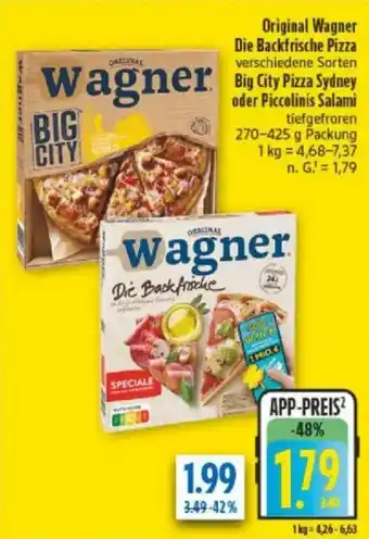 diska Original Wagner Die Backfrische Pizza oder Piccolinis Salami Angebot