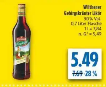diska Wilthener Gebirgskräuter Likör Angebot