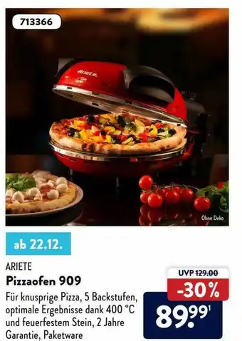 Aldi Süd Ariete Pizzaofen 909 Angebot